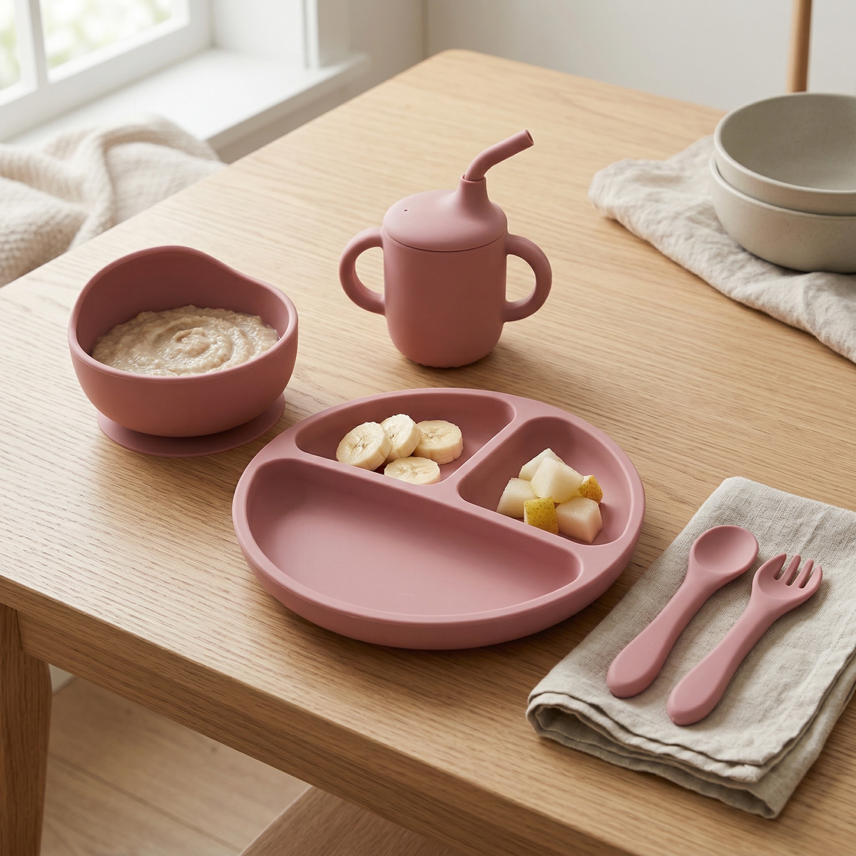 Baby dining sets — silicone feeding set by Honey & Sage