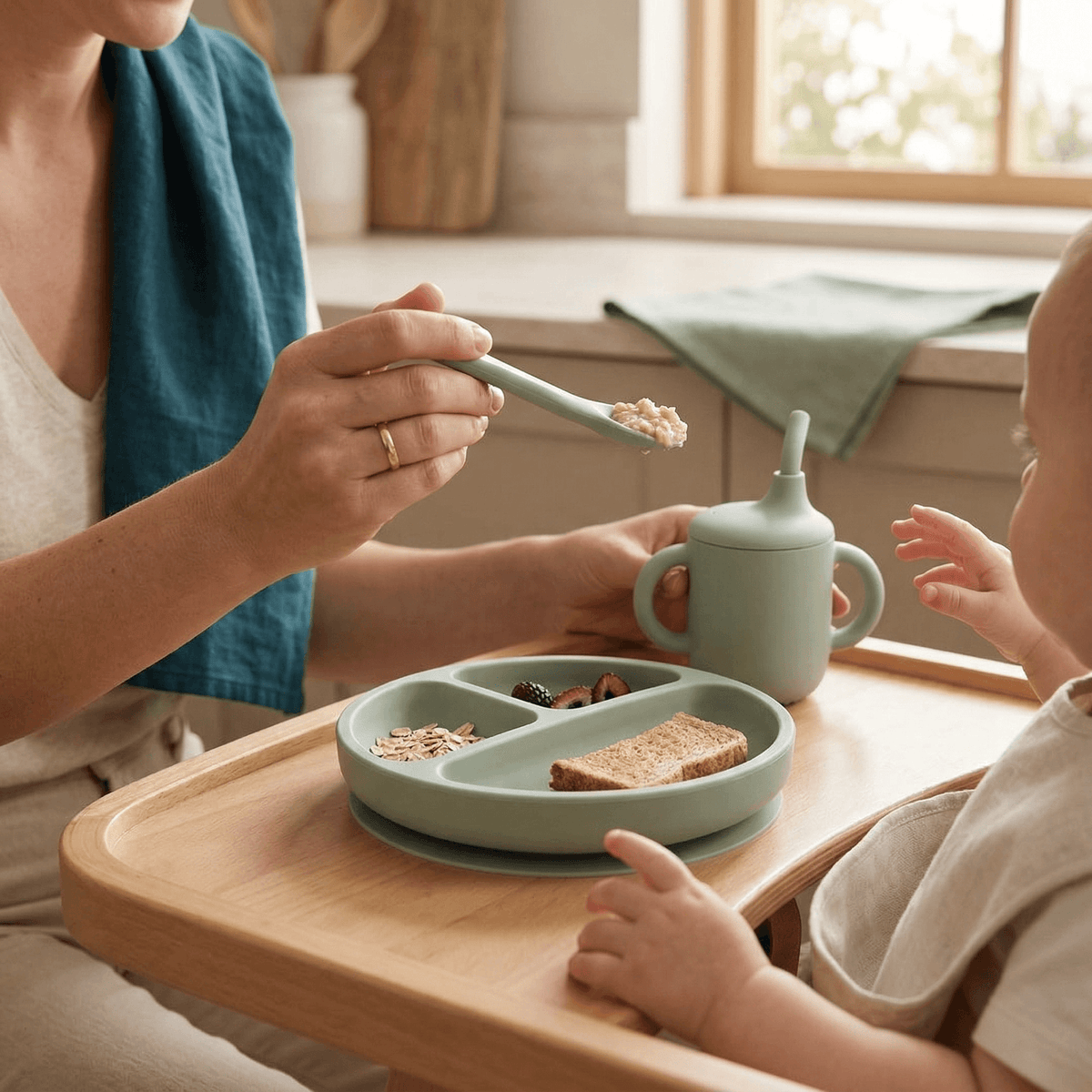 Baby dining sets — silicone feeding set by Honey & Sage