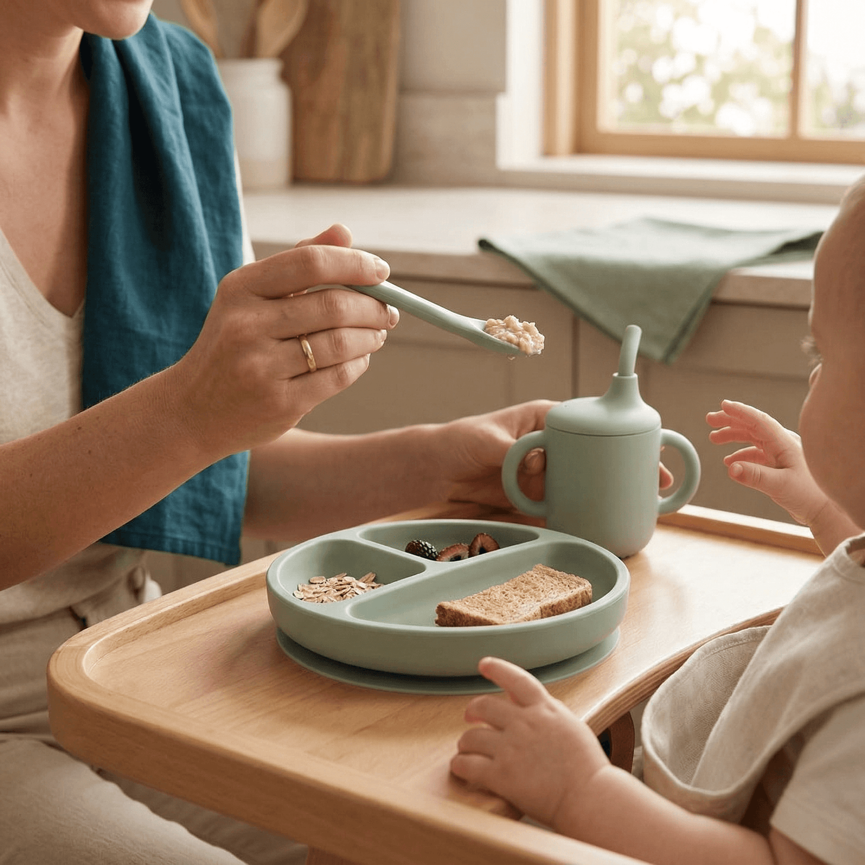Baby dining sets — silicone feeding set by Honey & Sage