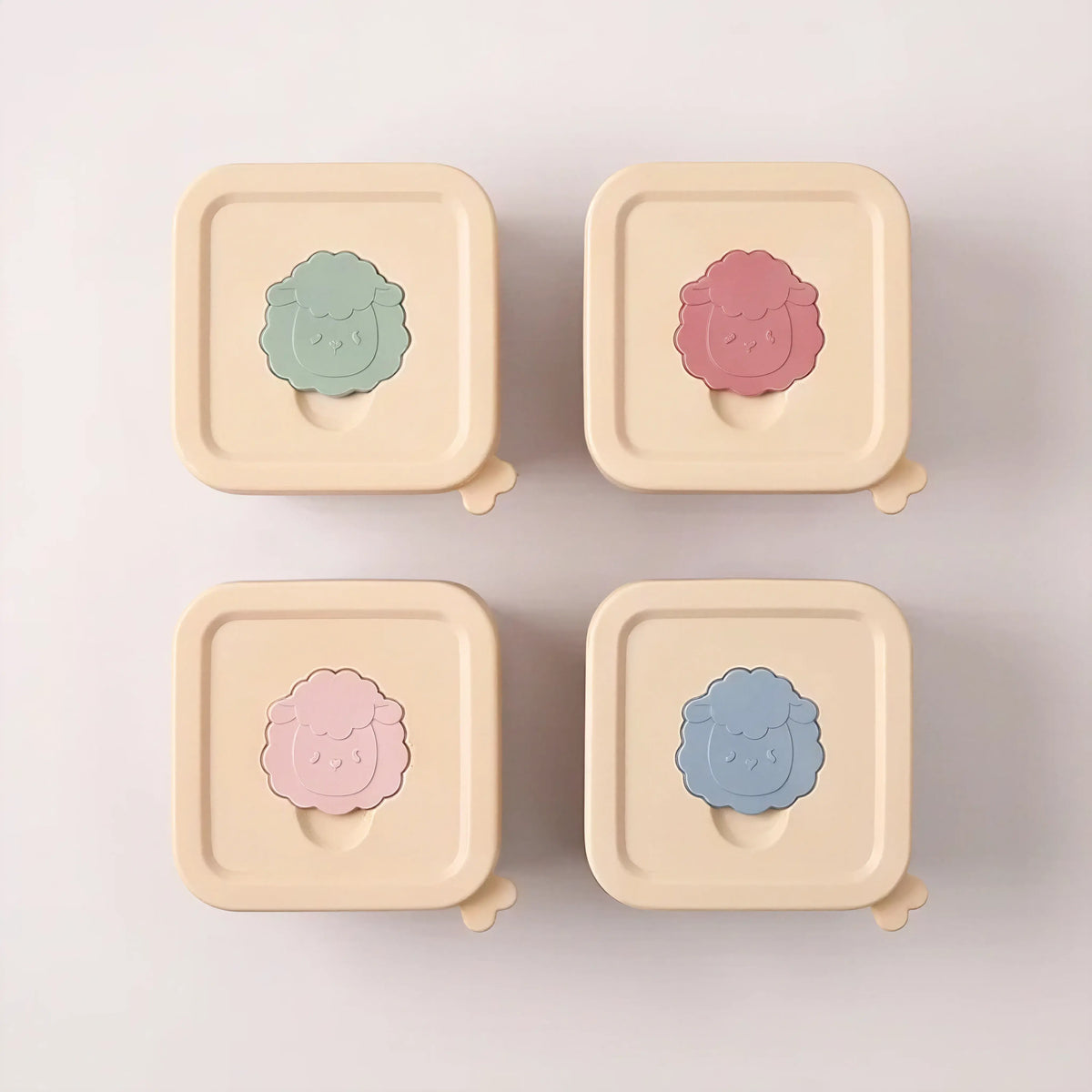 Silicone baby food containers, set of 4, Sheep design (view 1)