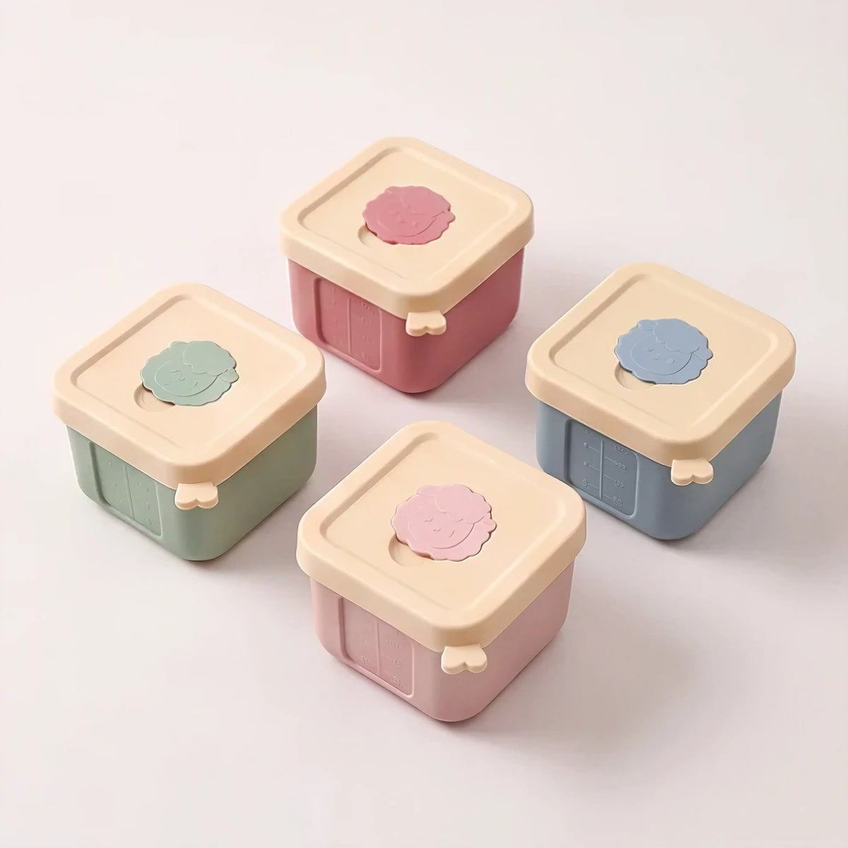 Silicone baby food containers, set of 4, Sheep design (view 4)