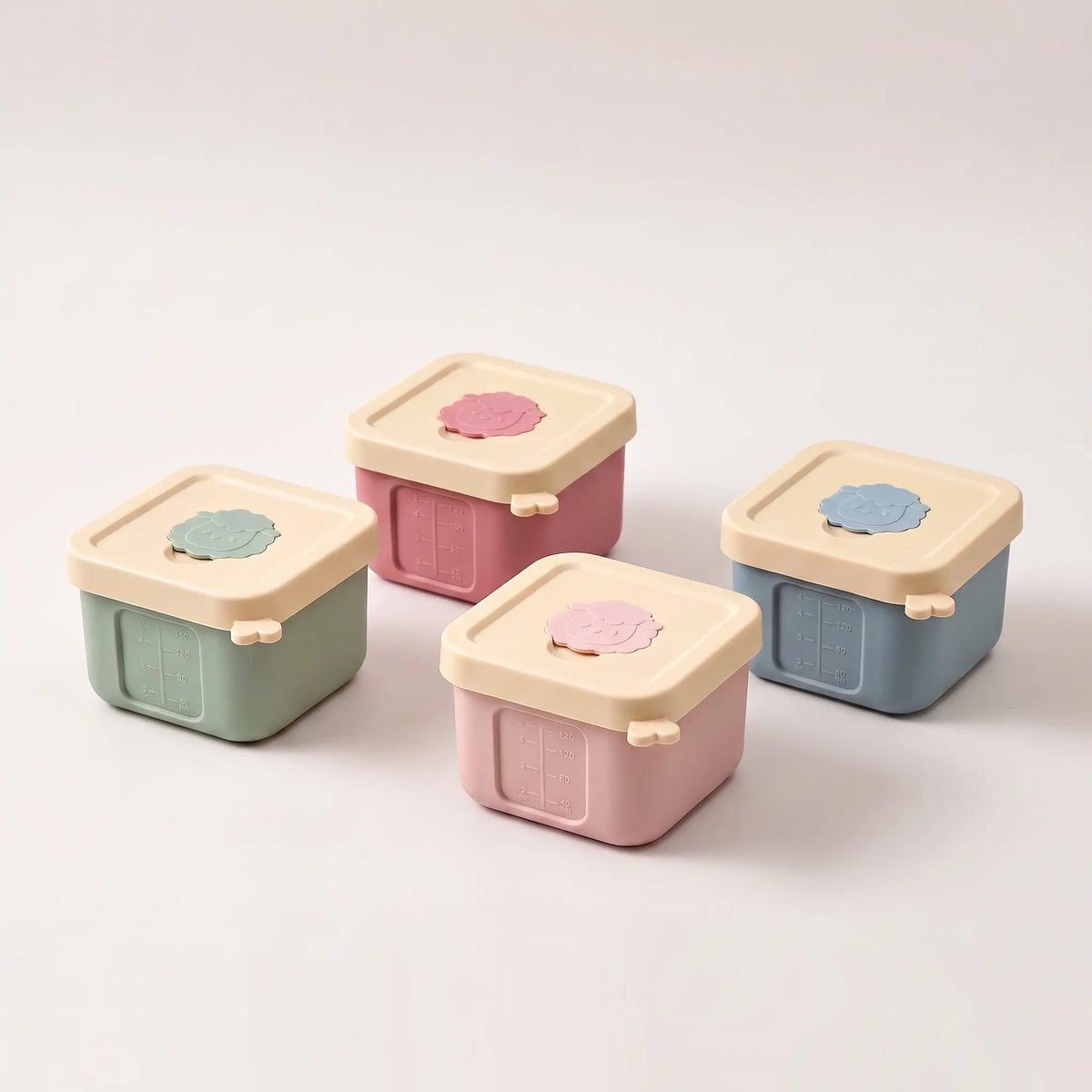 Silicone baby food containers, set of 4, Sheep design (view 5)