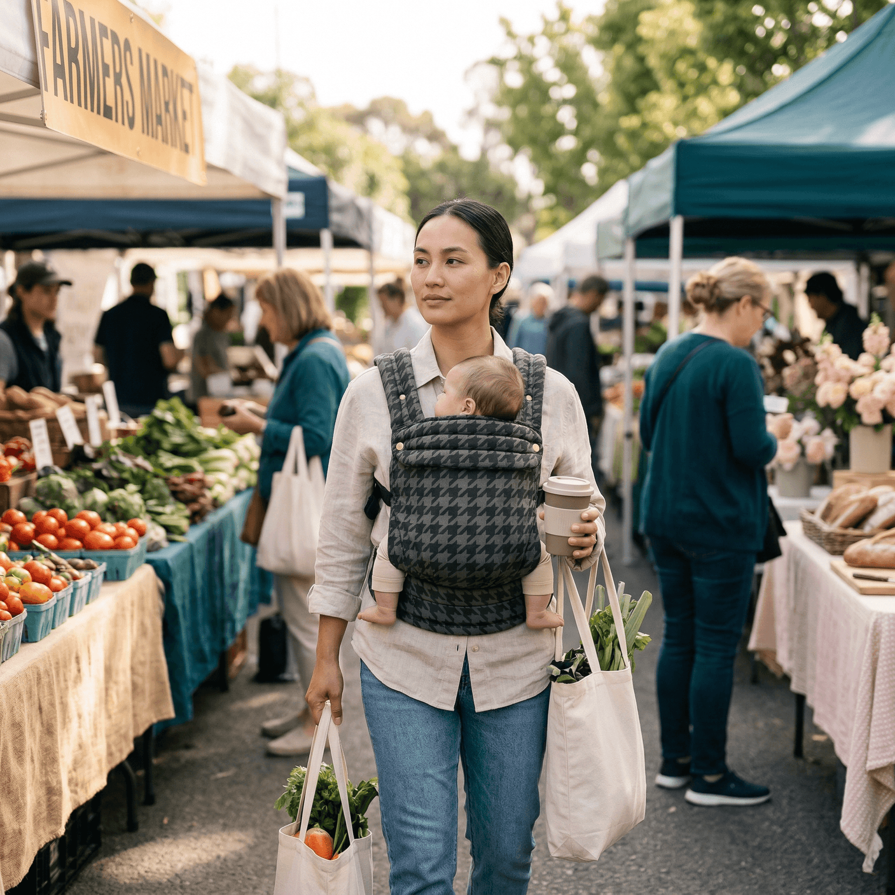 Baby carriers — ergonomic front carry position by Honey & Sage