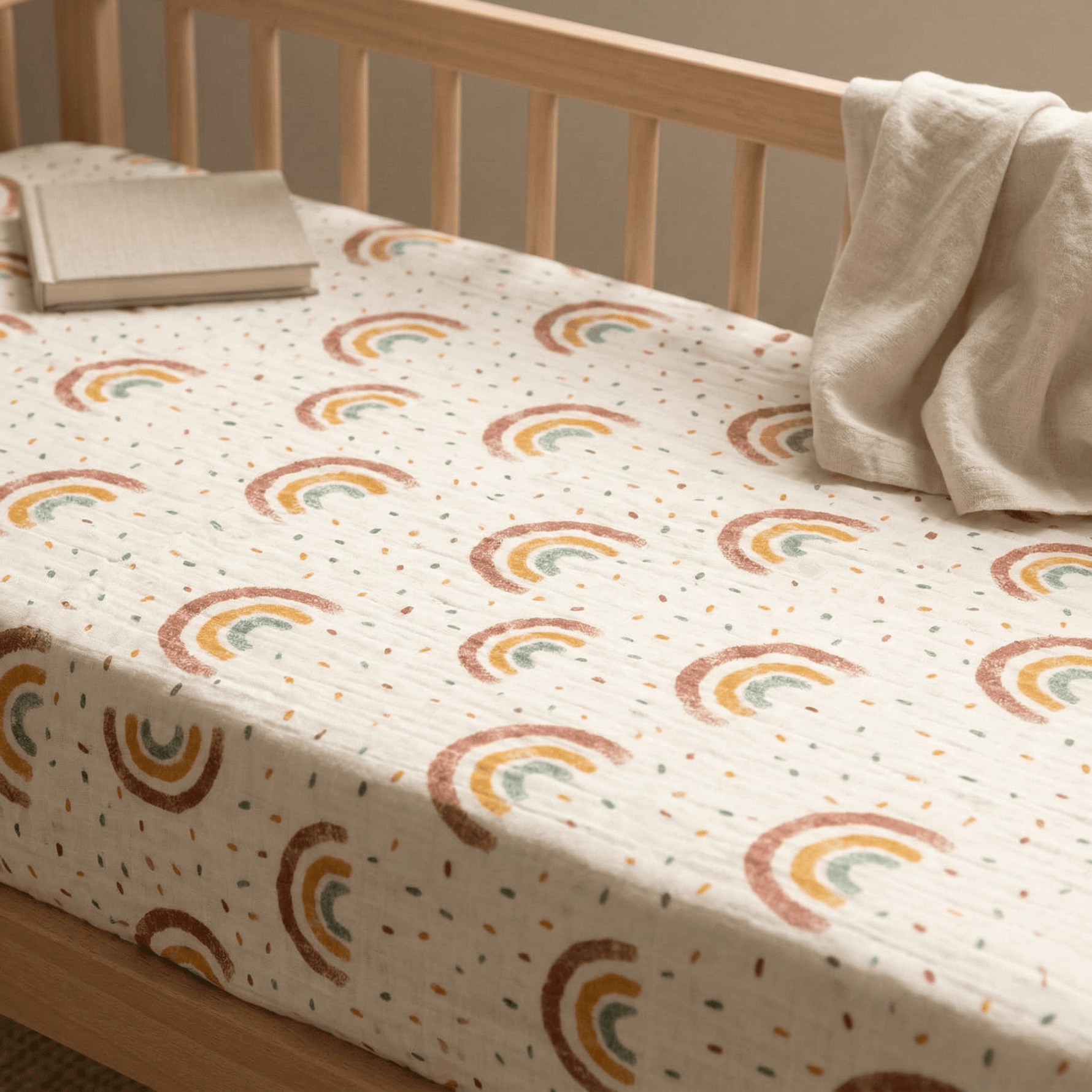 Baby cot sheets — soft breathable fitted sheet by Honey & Sage