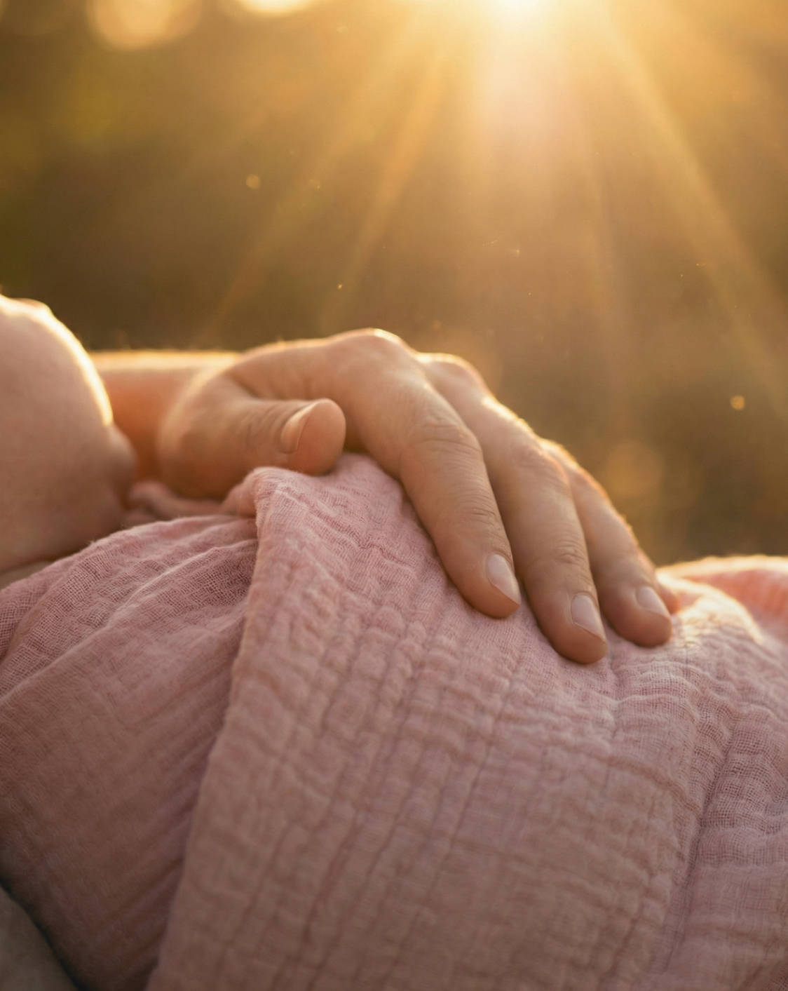 Soft pink baby swaddle blanket textured breathable fabric