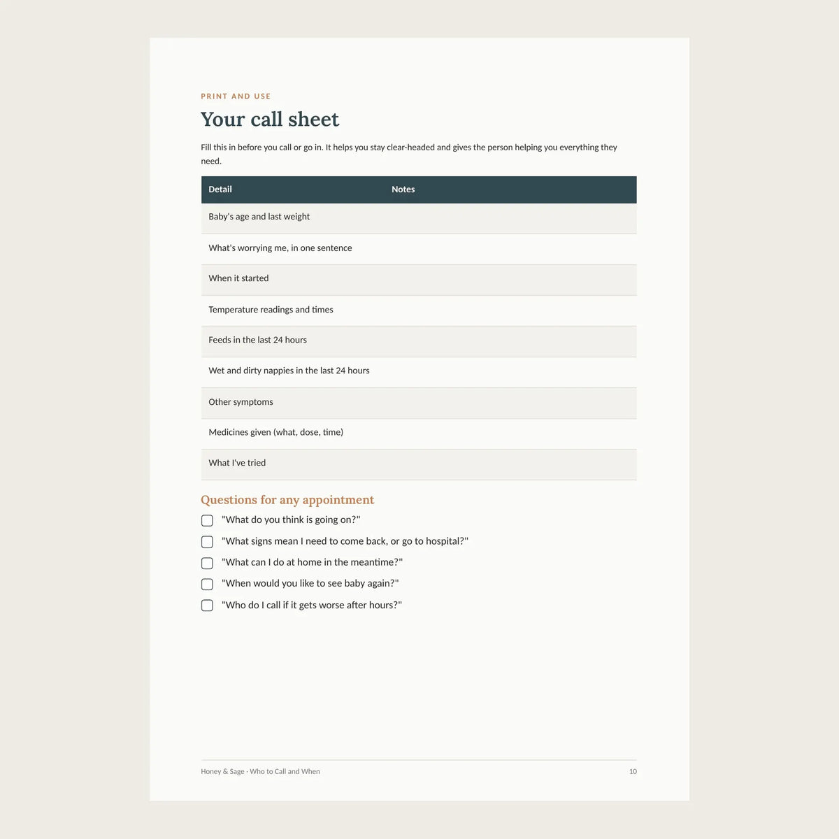 Who to Call and When