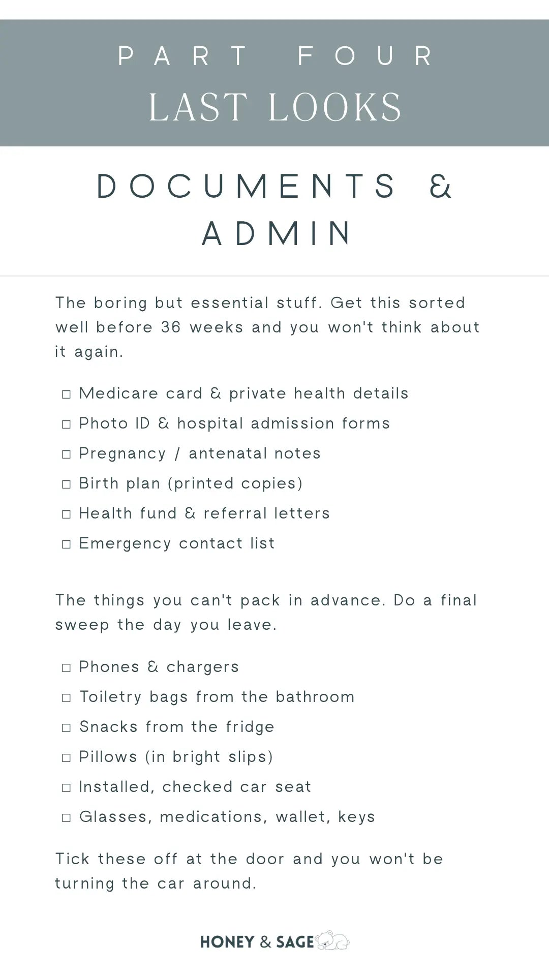 Hospital Bag Mini Guide